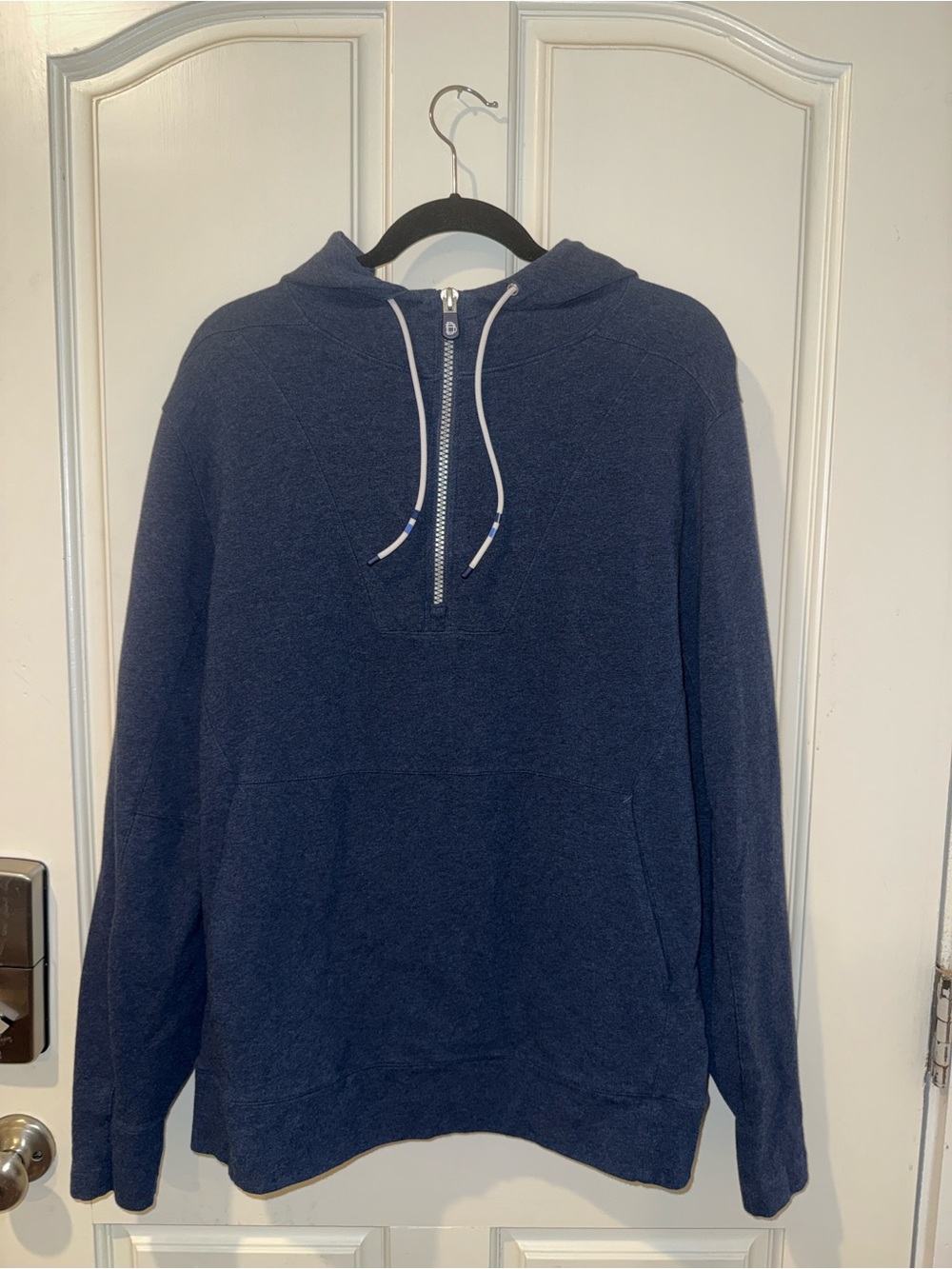 B. Draddy Men's Navy Half-Zip Hooded Pullover Sweatshirt - Casual Everyday